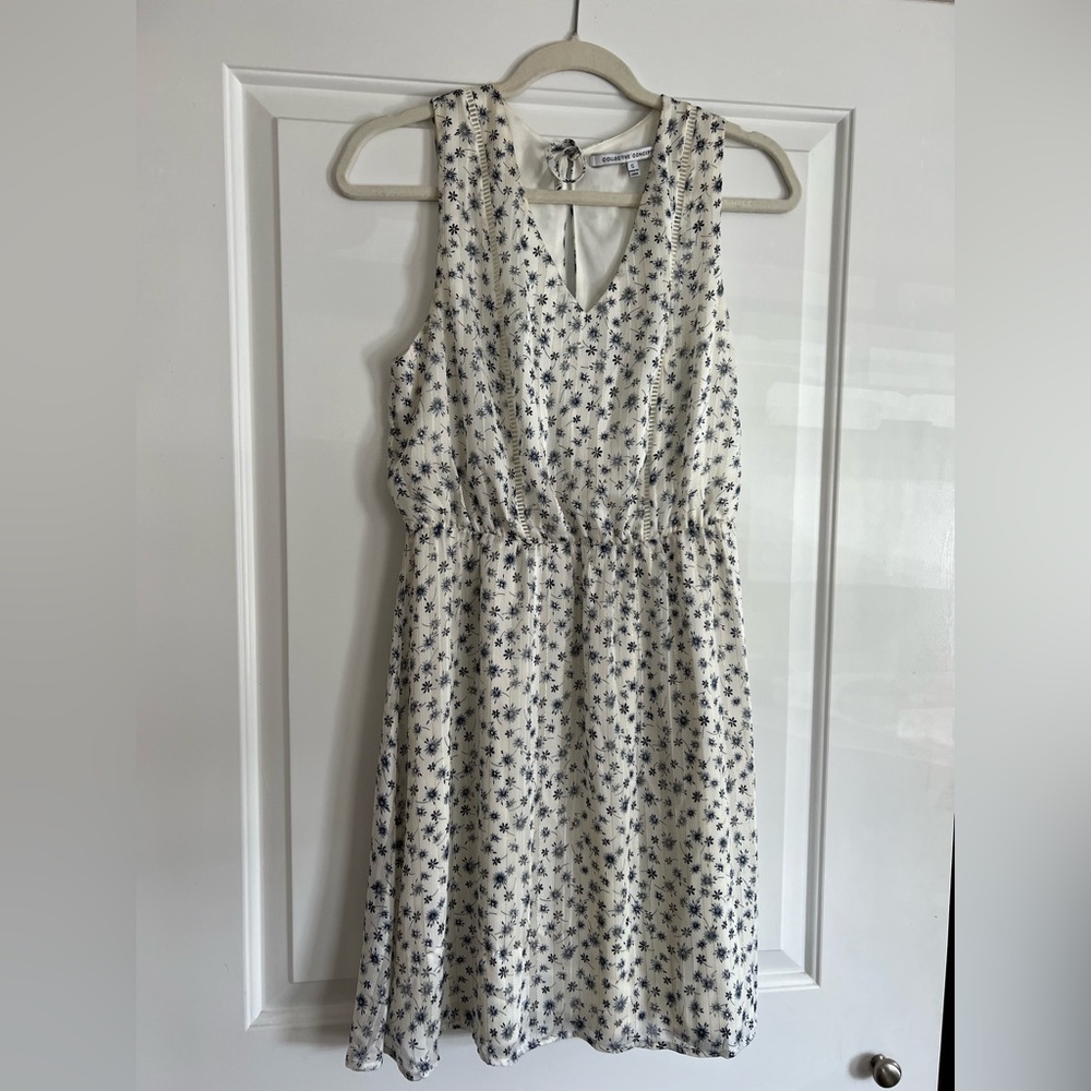 White/ Blue floral dress- never worn - S